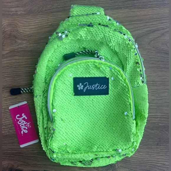 NWT JUSTICE | Girl’s dome sling bag in lime - Picture 6 of 8